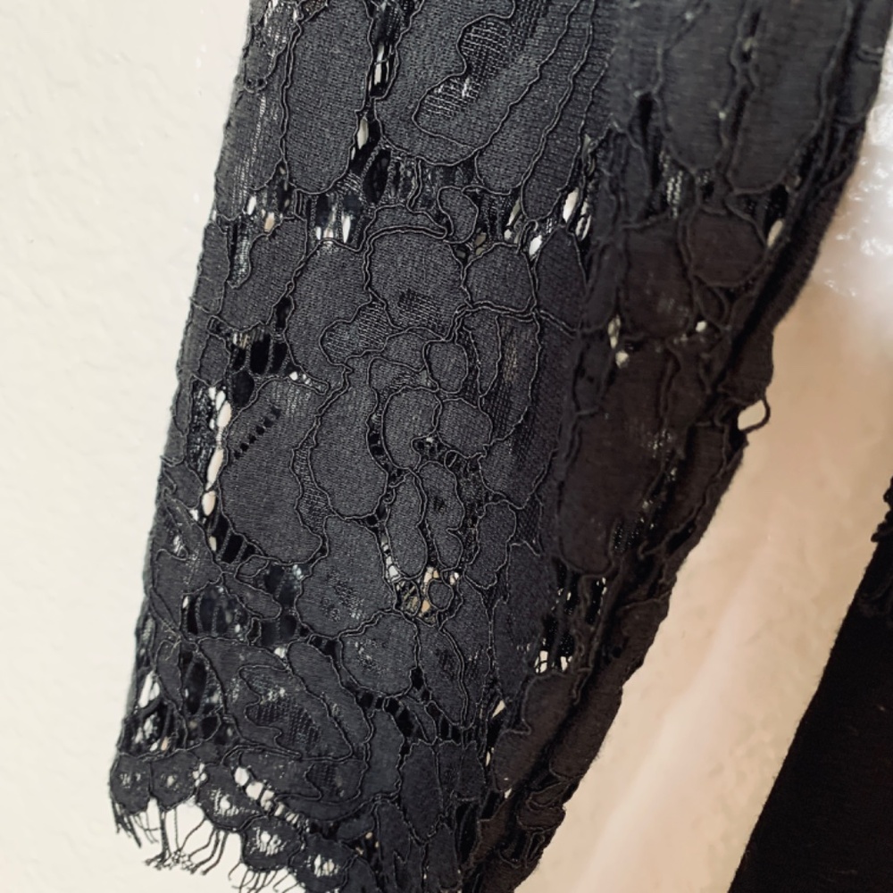 Lulus Dress Black Lace Bodycon Size Medium Long Sleeve LBD Whimsygoth Witchy - Picture 5 of 12